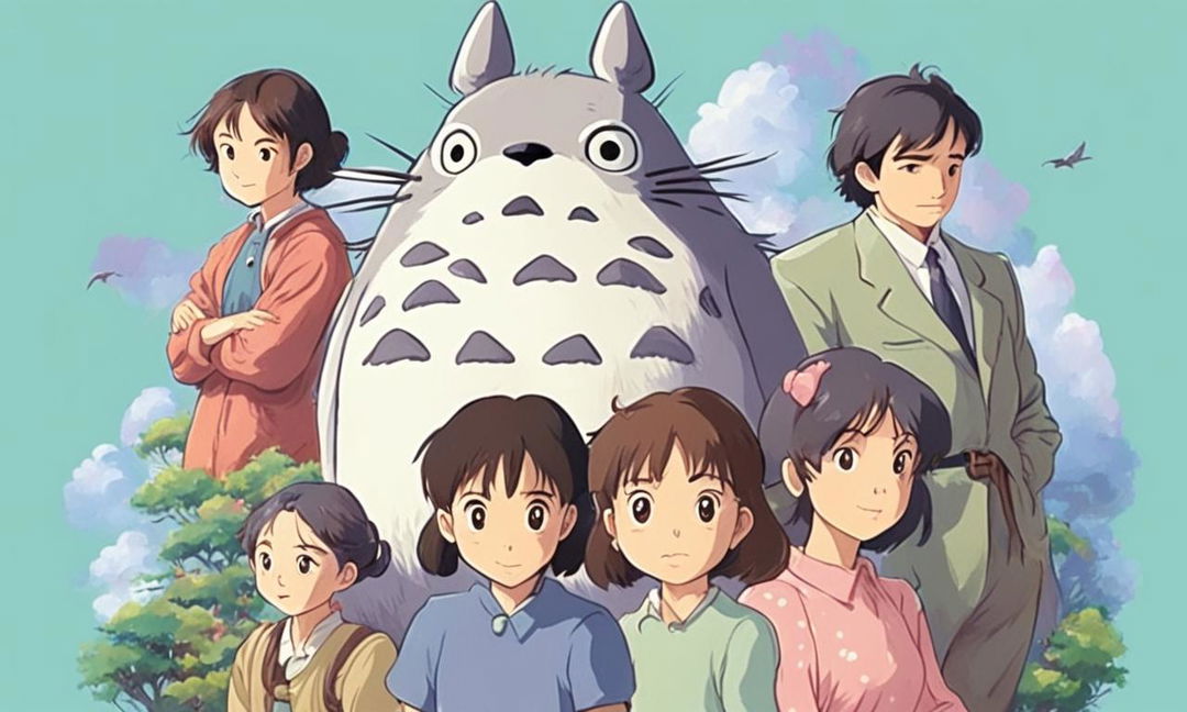 A 90s retro-style Studio Ghibli portrait with pastel colors.