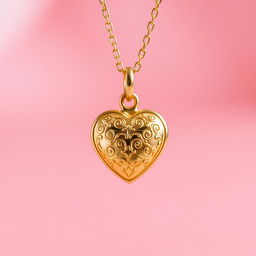 A delicate and intricately designed baby gold pendant, showcasing fine craftsmanship