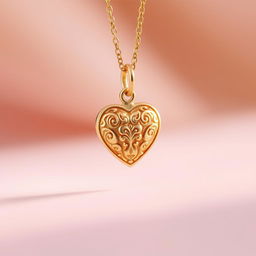 A delicate and intricately designed baby gold pendant, showcasing fine craftsmanship