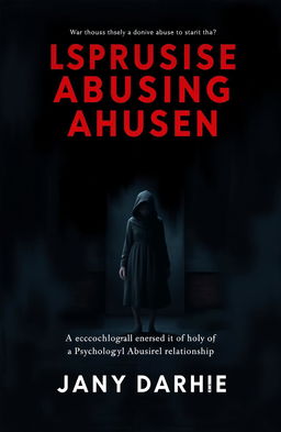 A poignant book cover design depicting a single figure with a distressed expression, standing alone in an oppressive and gloomy environment
