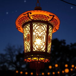 A beautifully designed traditional Indonesian lantern, known as 'lentera