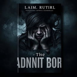 A book cover depicting a distressed person with a pained expression, set against an oppressive and gloomy environment