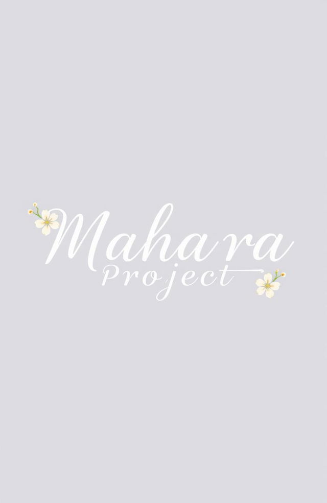 The phrase '𝕄𝕒𝕙𝕒𝕣𝕒 ℙ𝕣𝕠𝕛𝕖𝕔𝕥' beautifully scripted in an elegant font, adorned with simple, delicate flowers at each corner