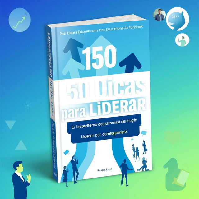 A visually appealing book cover featuring the title '150 Dicas para Liderar' prominently at the center