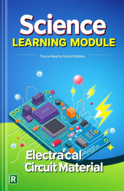 A visually engaging book cover for the title 'Science Learning Module' featuring the series name 'Electrical Circuit Material'