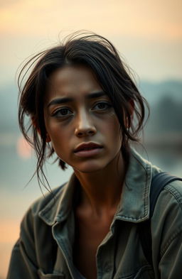 A beautiful and emotional scene featuring a person with tears in their eyes, conveying deep feelings of sadness and longing