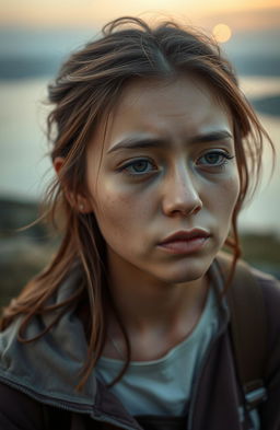 A beautiful and emotional scene featuring a person with tears in their eyes, conveying deep feelings of sadness and longing