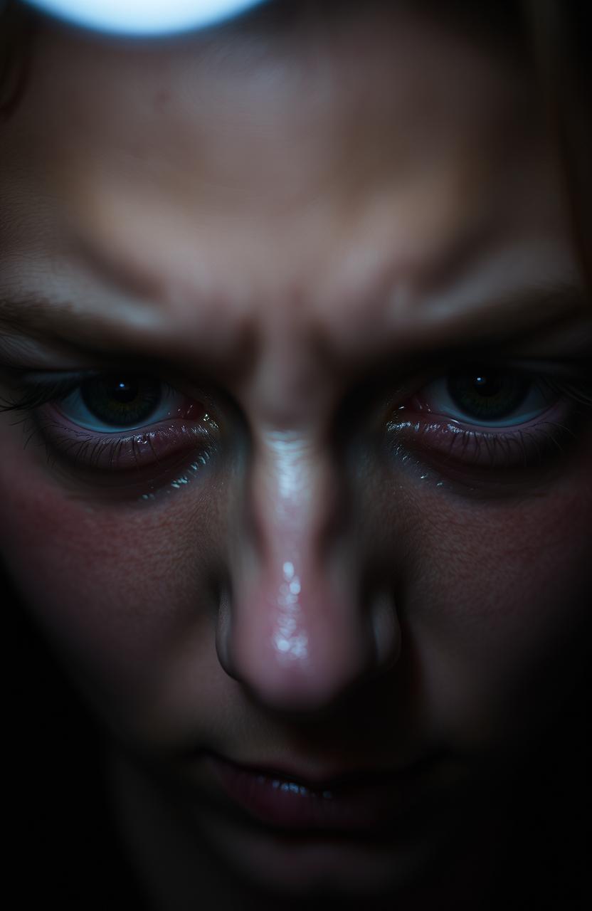 A close-up of a person's eyes filled with tears, depicting deep emotional pain and vulnerability