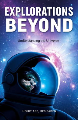 A visually striking cover for a science book, featuring a stunning galaxy with vibrant colors including deep blues, purples, and hints of sparkling white stars