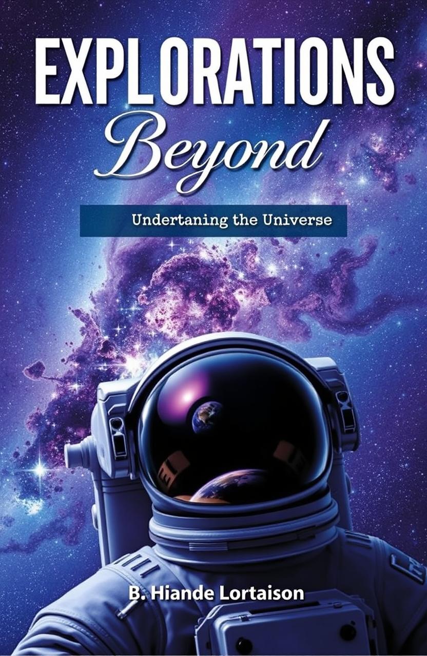 A visually striking cover for a science book, featuring a stunning galaxy with vibrant colors including deep blues, purples, and hints of sparkling white stars