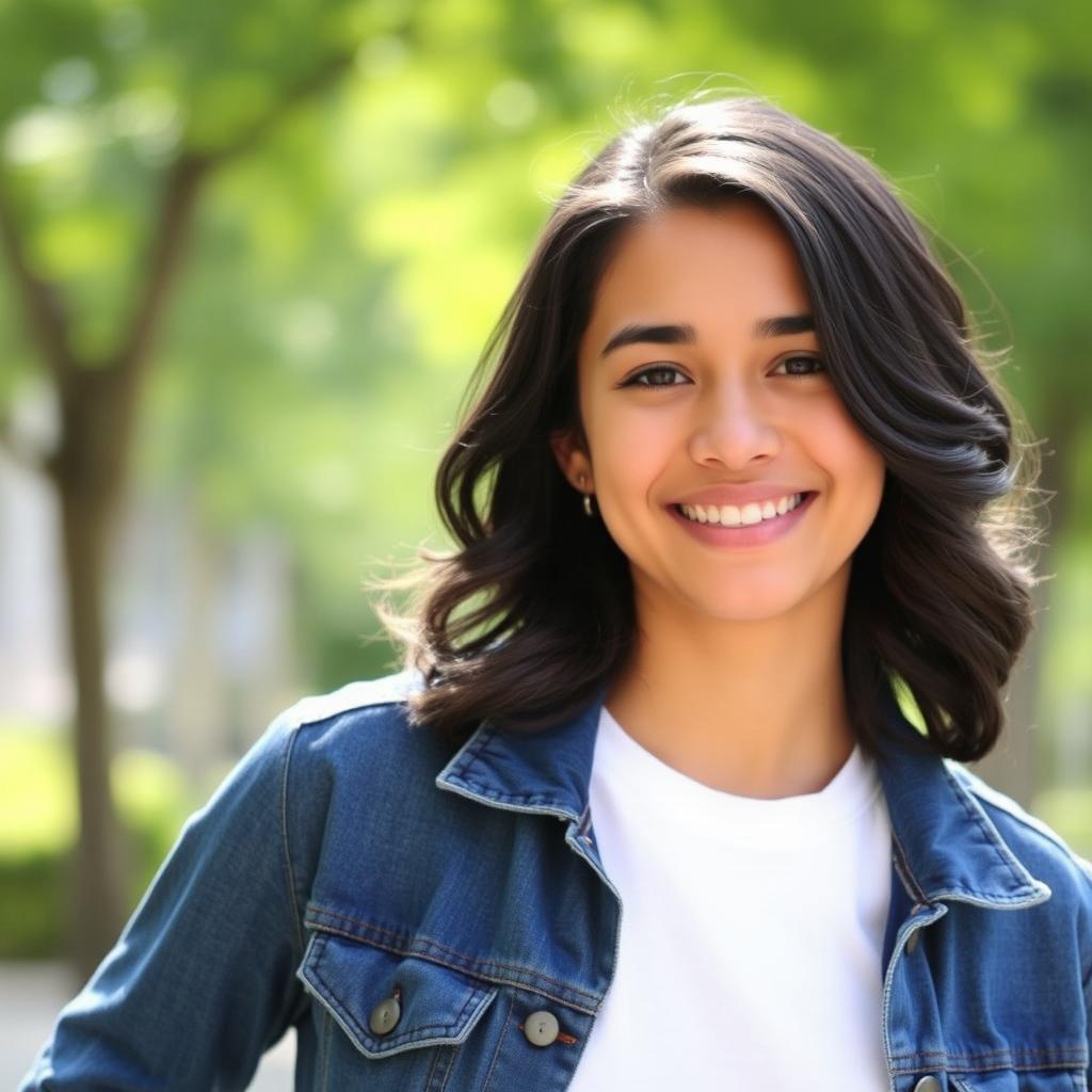 A stylish profile picture featuring a confident young adult with a warm smile