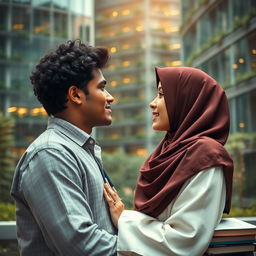 A romantic scene from a fictional Muslim novel called 'ZIDALIS'