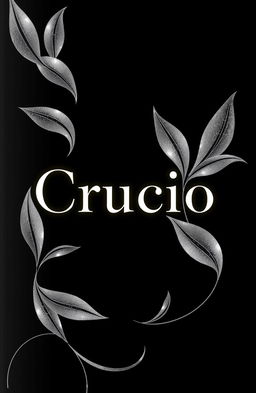 A book cover design for 'Crucio' by Lucijana Madunić featuring a completely black background with elegant silver linings integrated into the design