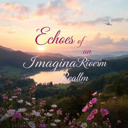 A beautifully crafted book cover for a romantic poetry anthology titled 'Echoes of an Imaginary Realm'