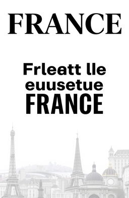 A front page design with bold black font prominently displaying French language text in the center
