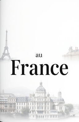 A front page design with bold black font prominently displaying French language text in the center