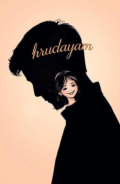 A captivating silhouette of a man, with an intricate sketch of a girl smiling beautifully intricately lined inside the silhouette