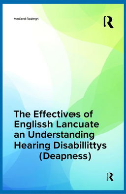 A book cover design for a research title on "The Effectiveness of English Language Structure on Understanding Hearing Disabilities (Deafness)"