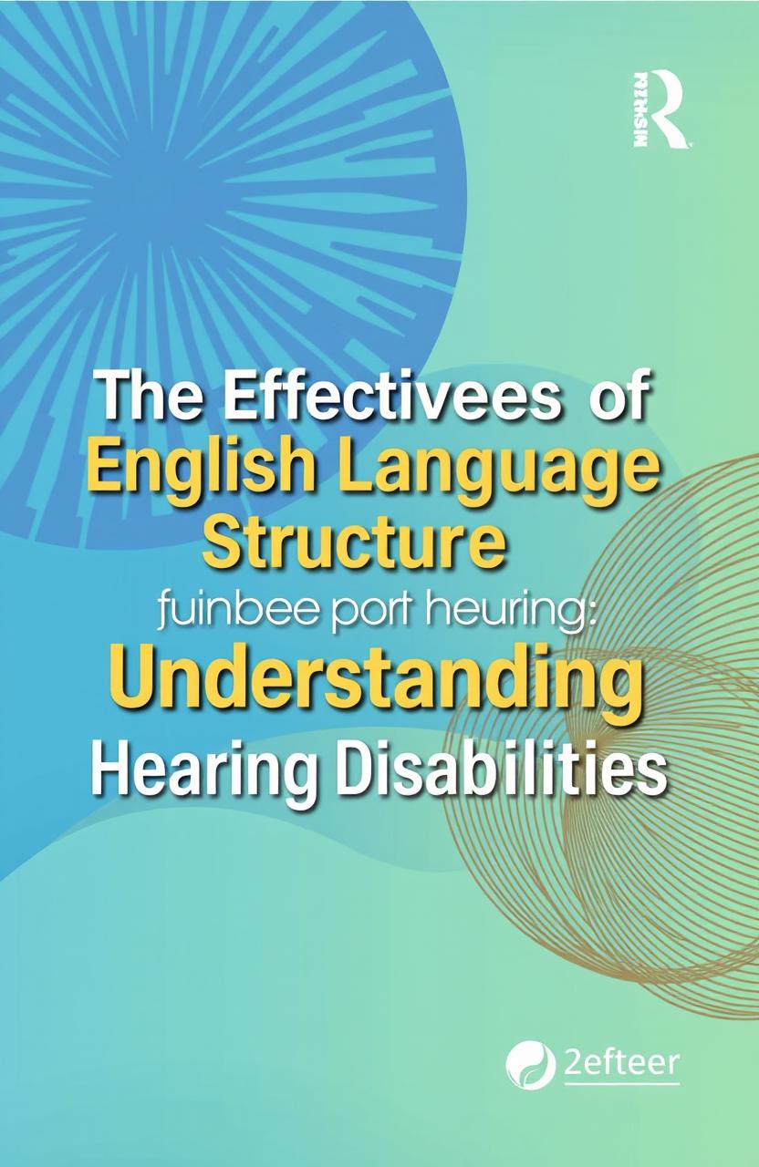 A book cover design for a research title on "The Effectiveness of English Language Structure on Understanding Hearing Disabilities (Deafness)"