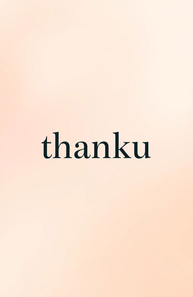 A front page design featuring the word "thanku" prominently displayed in the center in a stylish, modern font