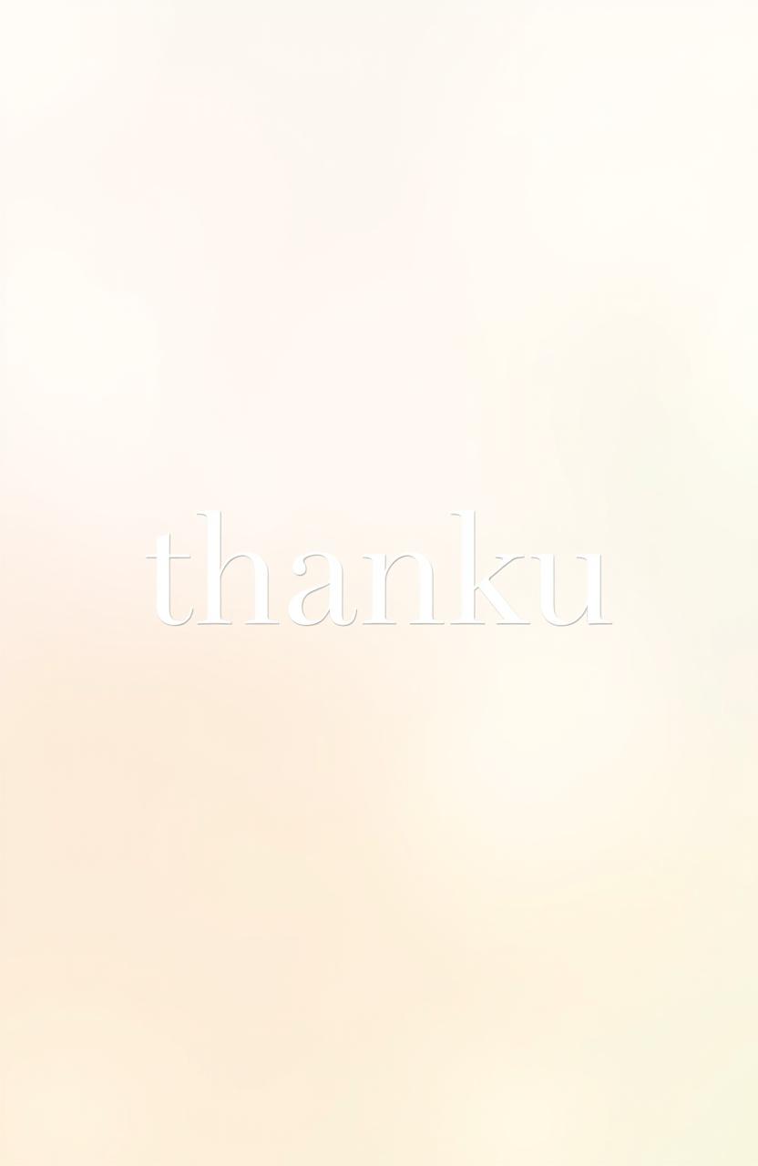 A front page design featuring the word "thanku" prominently displayed in the center in a stylish, modern font