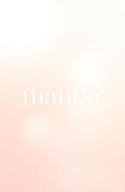 A front page design featuring the word "thanku" prominently displayed in the center in a stylish, modern font