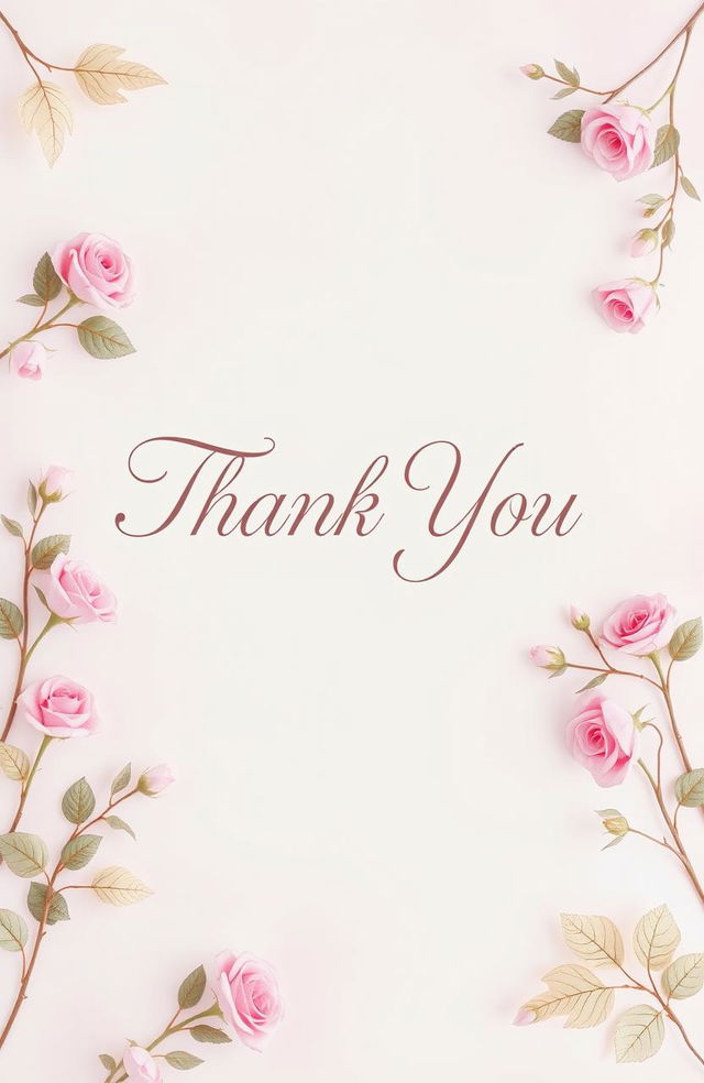 A beautifully designed front page featuring the words 'Thank You' in elegant, ornate lettering