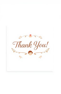 A beautifully designed thank you page centered on the screen, featuring a warm and inviting background with soft colors like light blue and white