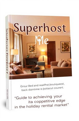 A modern and eye-catching book cover design for the hospitality industry, focused on bed and breakfasts, boutique hotels, and Airbnb accommodations