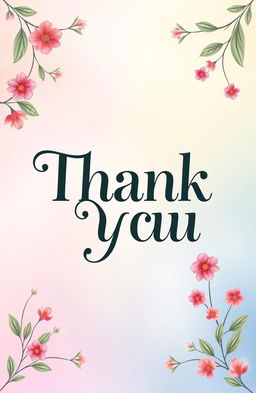 A beautifully designed front page centered around a large, elegant 'Thank You' message