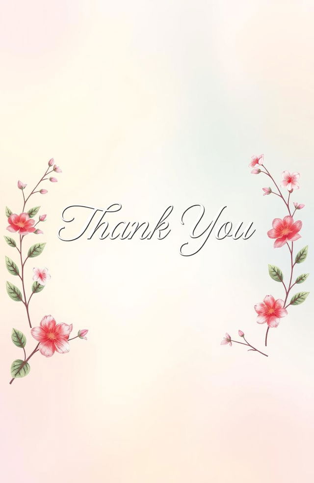 A beautifully designed front page centered around a large, elegant 'Thank You' message