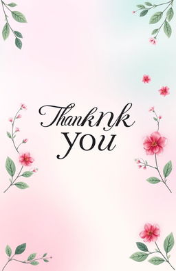A beautifully designed front page centered around a large, elegant 'Thank You' message