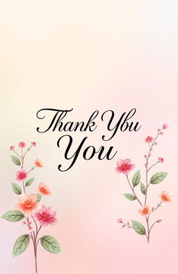 A beautifully designed front page centered around a large, elegant 'Thank You' message