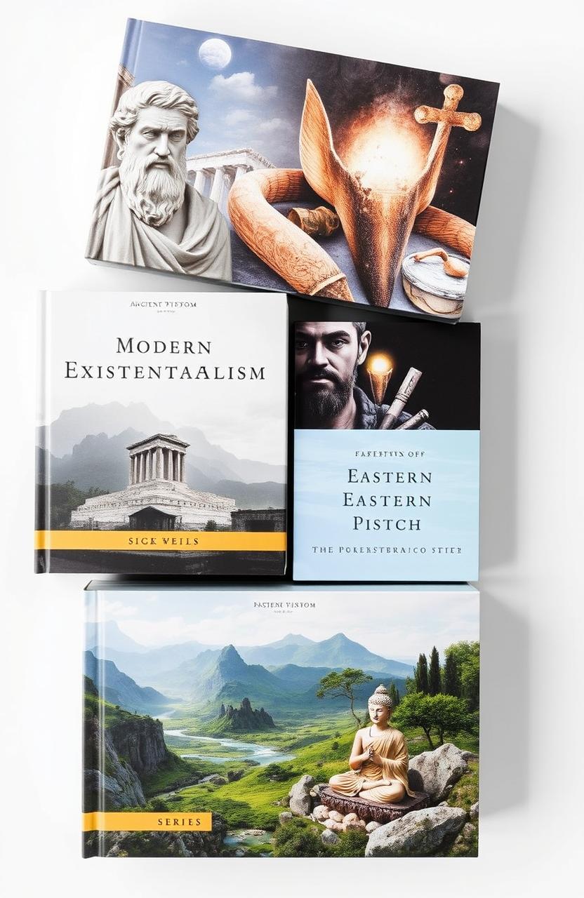 A philosophical book series collection featuring beautifully designed covers