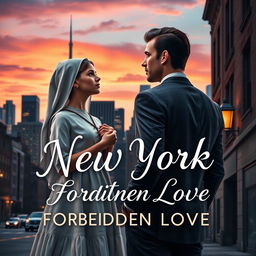 A captivating book cover featuring a romance between a devoutly religious girl and a charming Capo in New York City