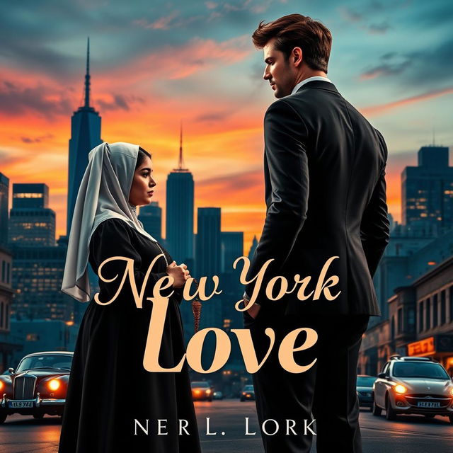 A captivating book cover featuring a romance between a devoutly religious girl and a charming Capo in New York City