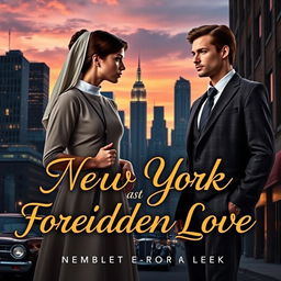 A captivating book cover featuring a romance between a devoutly religious girl and a charming Capo in New York City