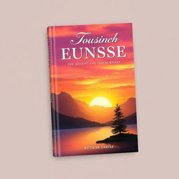 A captivating book cover design featuring a majestic mountain landscape at sunrise