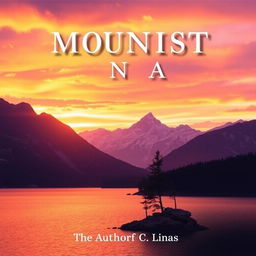 A captivating book cover design featuring a majestic mountain landscape at sunrise