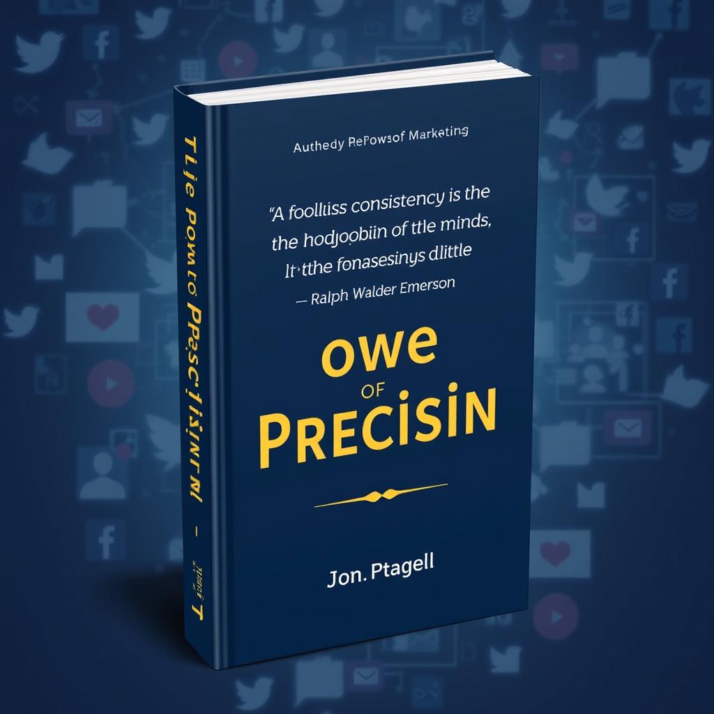 A striking book cover for 'The Power of Precision' that merges modern marketing themes with a touch of literary inspiration