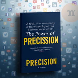 A striking book cover for 'The Power of Precision' that merges modern marketing themes with a touch of literary inspiration