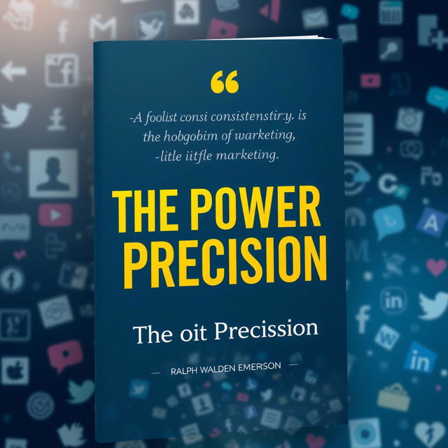 A striking book cover for 'The Power of Precision' that merges modern marketing themes with a touch of literary inspiration