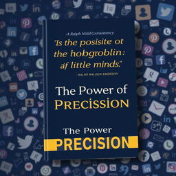 A striking book cover for 'The Power of Precision' that merges modern marketing themes with a touch of literary inspiration
