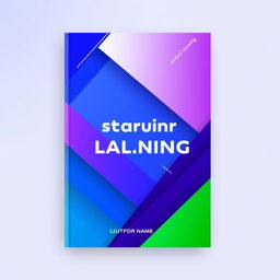 A modern book cover design featuring sharp, crisp gradient lines and geometric graphics in a harmonious blend of blues, purples, and greens