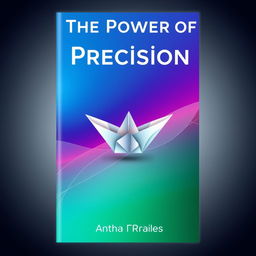 A striking book cover design featuring sharp, crisp gradient lines and graphics using a vibrant palette of blues, purples, and greens