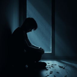 Create a powerful and evocative image that visually represents the theme of depression