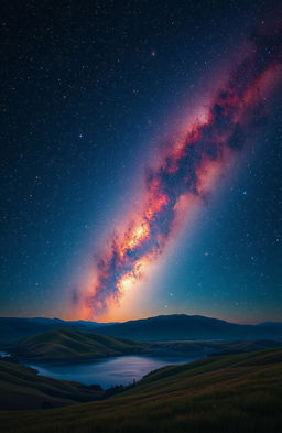 A stunning depiction of the Orion Constellation, showcasing its prominent stars like Betelgeuse and Rigel in a dark night sky filled with twinkling stars