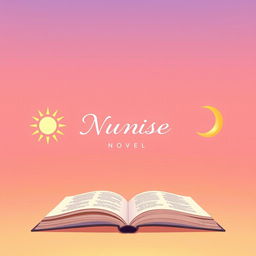 An aesthetic anime-style illustration of a sunrise sky, featuring soft gradient colors of pink, orange, and lavender, but without a visible sun