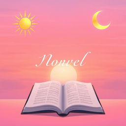 An aesthetic anime-style illustration of a sunrise sky, featuring soft gradient colors of pink, orange, and lavender, but without a visible sun