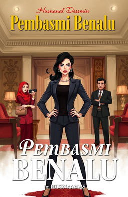 A conceptual cover for a fictional book titled "Pembasmi Benalu" by Husnanas